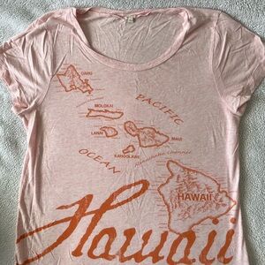 J. Crew Pink Hawaii Map Tee